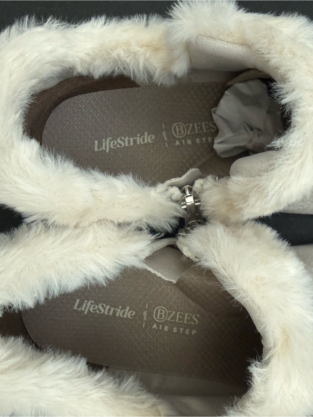Life Stride BZEES Women's Beige Faux-Fur Ankle Booties Size 10 - Picture 5 of 14